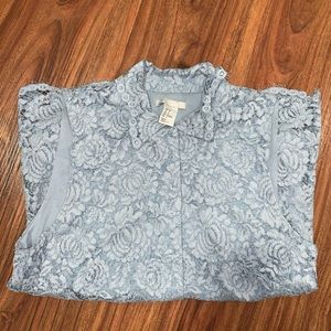 H&M blue lace shirt